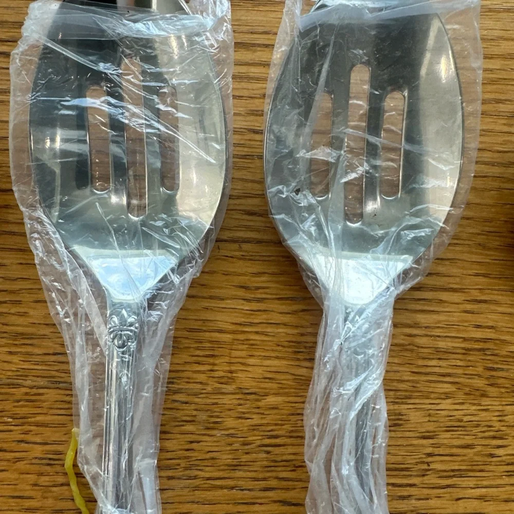 Chris Madden Silver Ornate Stainless Steel Serving Set 5 Piece spoons forks new
